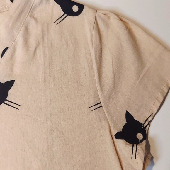 MISSLOOK beige black cat shift dress Beige dress with black cat design s… - Picture 4 of 9